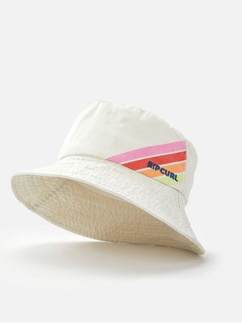 Rip Curl Kids Cream Bucket Hat with Pink, Orange & Yellow Stripes